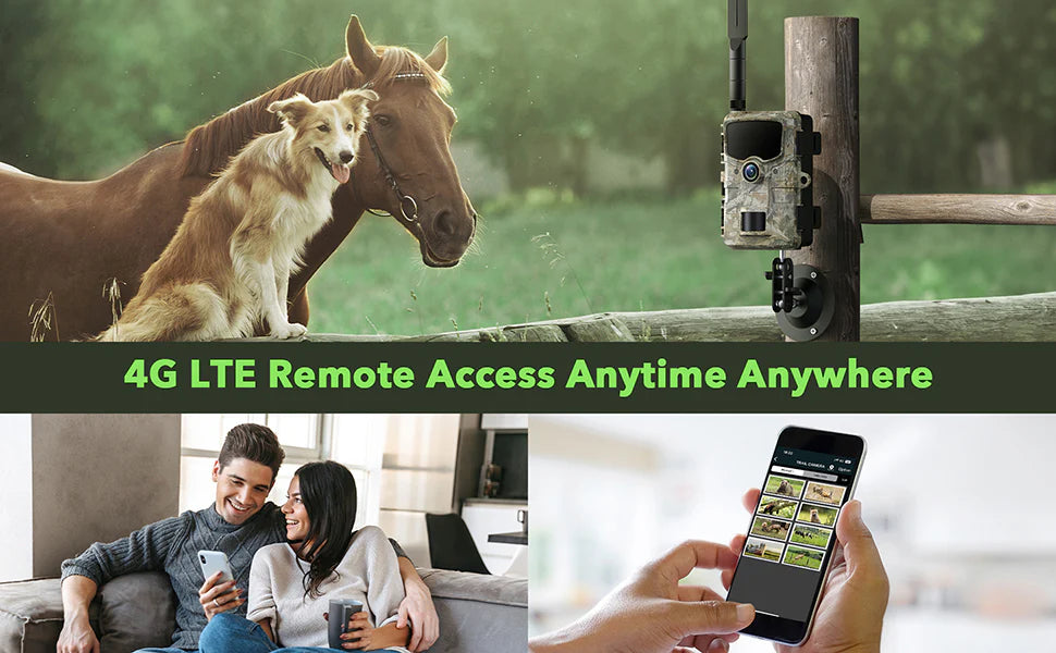 Campark TC20 Trail Camera, Monitor your trail camera remotely with 4G LTE connectivity, anytime and anywhere, for easy wildlife surveillance