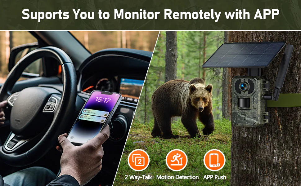 The remote monitoring app features 2-way talk, motion detection, and up to 715 hours of battery life.