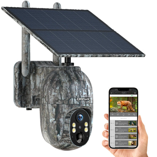 Campark TC27 Solar Trail Camera, Capture stunning 2.5K video and photos with a wireless trail camera featuring instant alerts, color night vision, and remote monitoring.