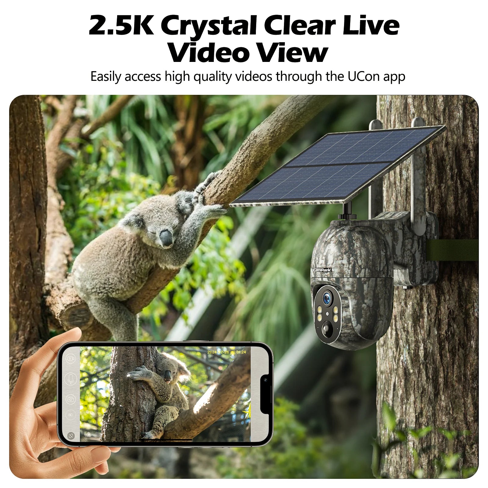 Campark TC27 Solar Trail Camera, Capture life moments with high-quality videos and photos using the Campark TC27 Solar Cam.
