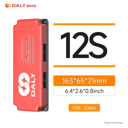 12S version size graphic showing 163×65×21 mm case and gift cable note