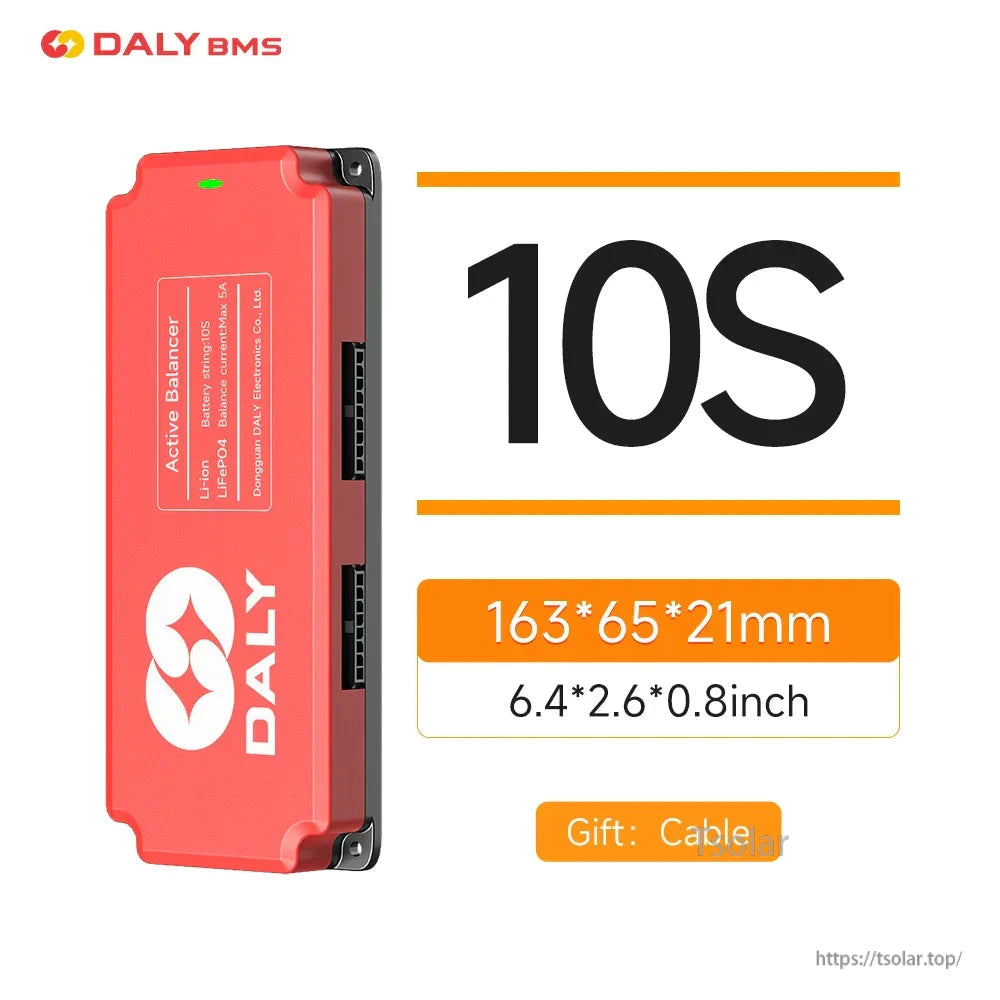 10S version size graphic showing 163×65×21 mm case and gift cable note