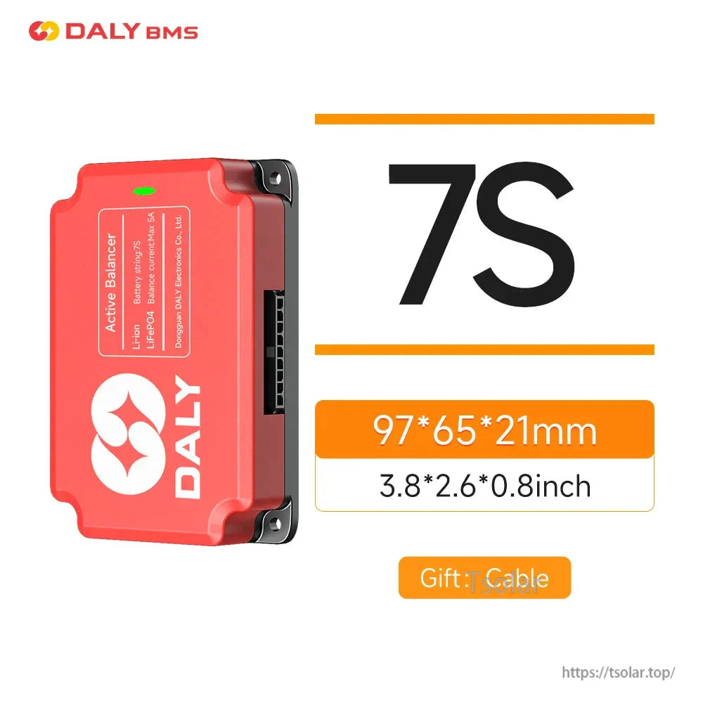 7S version size graphic showing 97×65×21 mm case and gift cable note