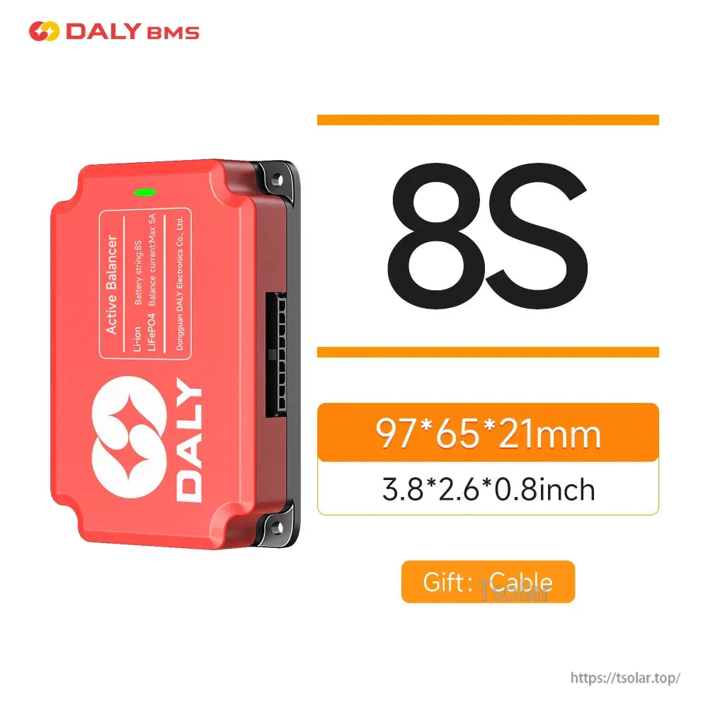8S version size graphic showing 97×65×21 mm case and gift cable note