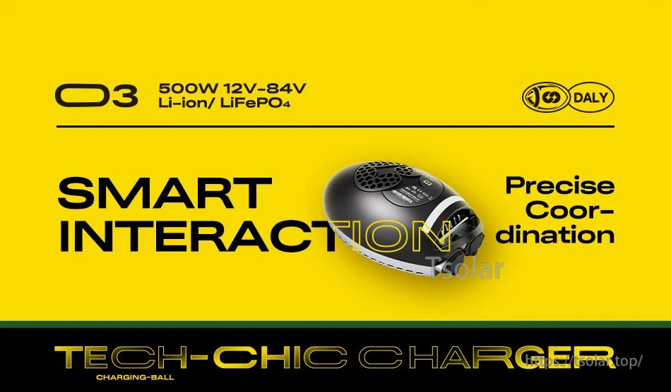 DALY Battery Charger Li-ion NMC 16S 17S 60V LifePO4 LFP 20S 60V 500W 10A Lithium Battery Charger Golf Carts Klifts AGV Anderson
