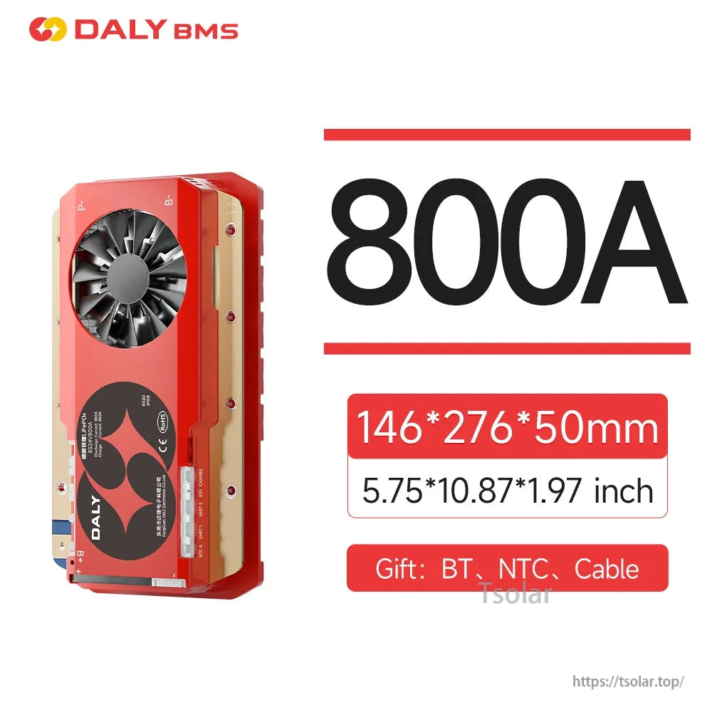 800A size graphic: 146×276×50 mm (5.75×10.87×1.97 in), gift BT/NTC/cable shown