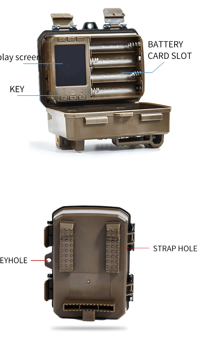 DL006 Mini Hunting Camera, Mini Hunting Camera with Battery, Screen, Card Slot, Key Strap and Eye Hole