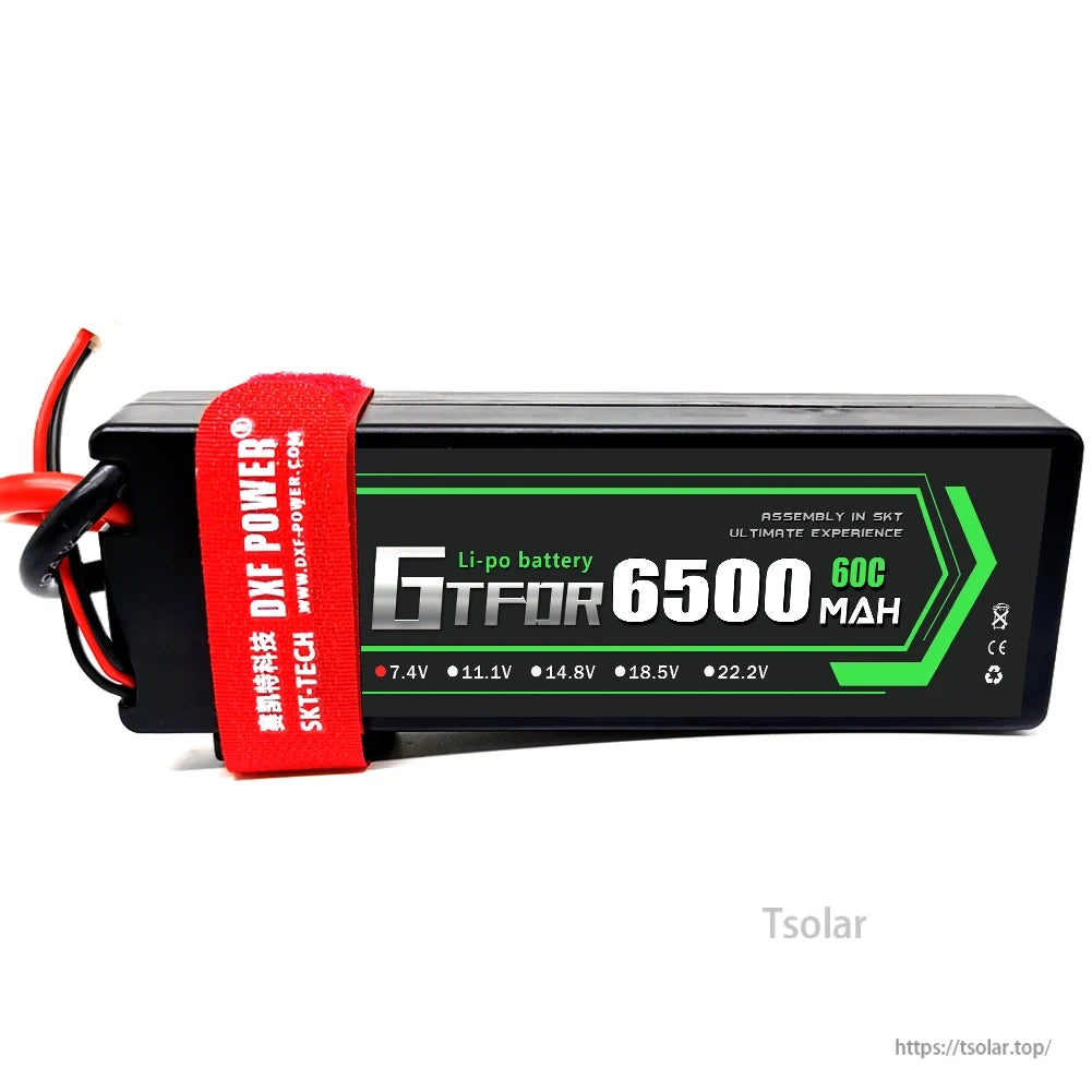 DXF Lipo Battery, DXF POWER GTFOR 6500mAh 60C Li-po battery, 7.4V-22.2V, SKT-assembled, delivers high performance and ultimate power experience.