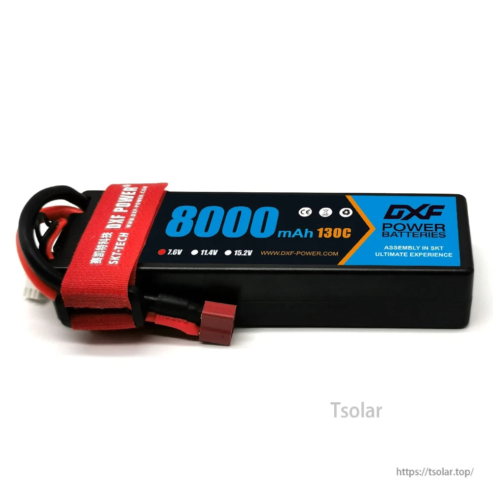 DXF Lipo Battery, DXF Power 8000mAh 130C LiPo battery offers high performance with 7.6V/11.4V/15.2V options, SKT connector, delivering ultimate power and reliability for RC enthusiasts.