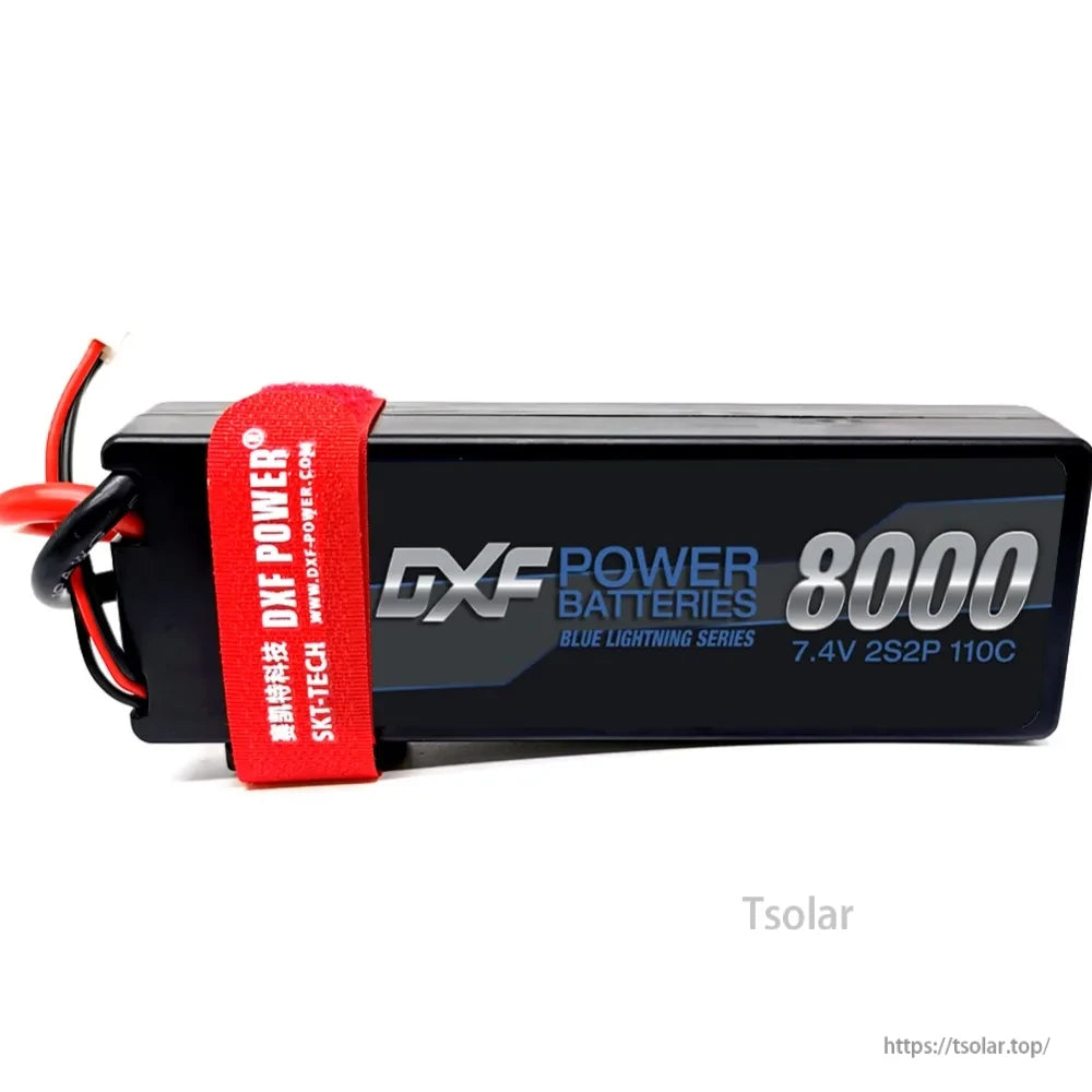 DXF Lipo Battery, DXF Power 8000mAh 7.4V 2S2P 110C Blue Lightning Series Battery
