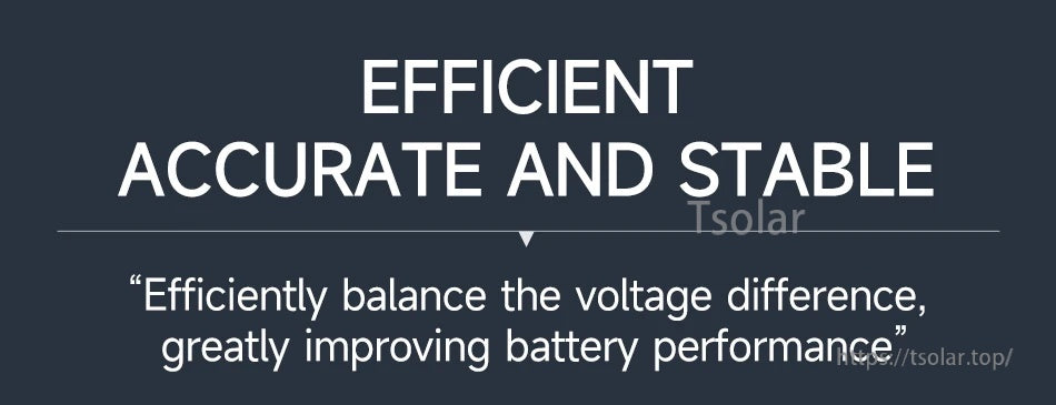 Text banner: “Efficient, accurate and stable” active balancing message