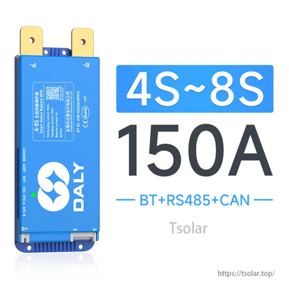 Daly smart active balance BMS module, 4S8S 150A with Bluetooth, RS485 and CAN communication ports
