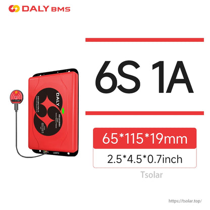 6S 1A active balancer size 65×115×19 mm graphic with module and wired dongle