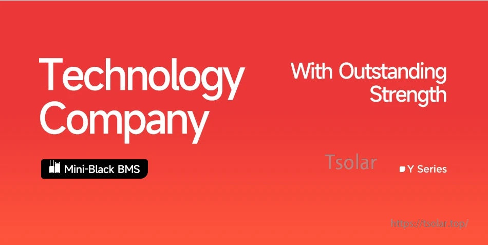 Promotional banner reading “Technology Company” and “Mini-Black BMS,” with “Tsolar Y Series” text on red background