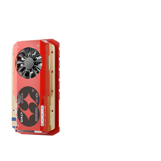 DALY High-Current Smart BMS main unit, red aluminum case with cooling fan and B+ / P- terminals