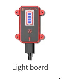 Light board module for BMS, rectangular red-and-black unit with mounting tabs