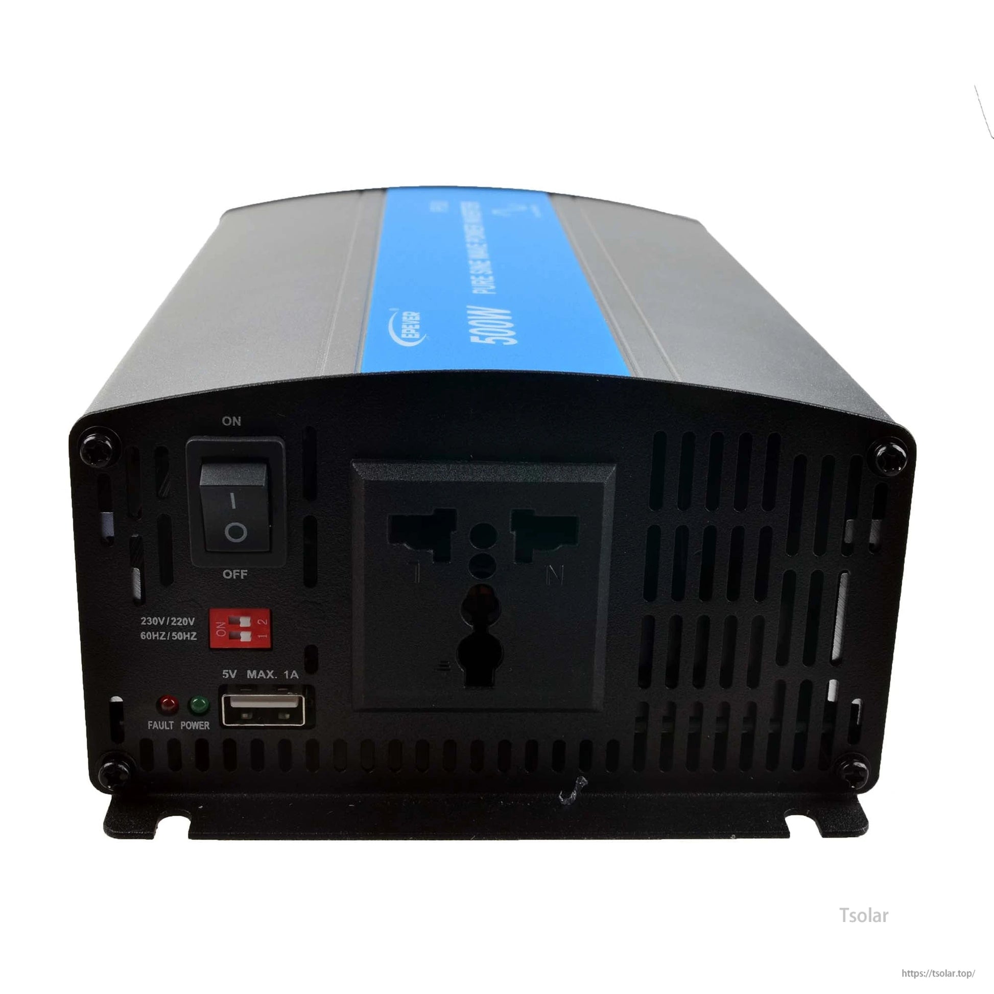 EPEVER IPower Off Grid Inverter, EPEVER iPower 600W off-grid power inverter with universal AC outlet, on/off switch and 5V USB port