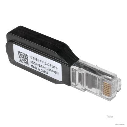 EPEVER WiFi 2.4G RJ45 D communication adapter with QR-code label and clear RJ45 plug for solar controller
