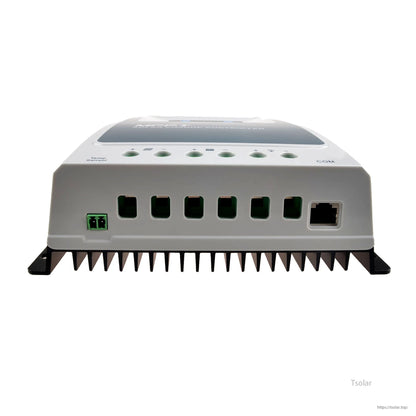 EPEVER Tracer AN MPPT solar charge controller with vented front panel, COM RJ45 port, and heatsink fins