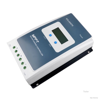 EPEVER Tracer AN MPPT solar charge controller with LCD display, two buttons, and labeled wiring terminals
