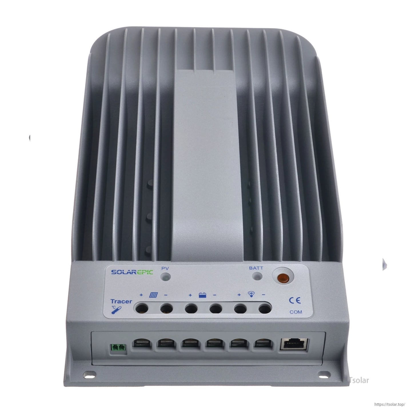 EPEVER Tracer BN MPPT solar charge controller with finned aluminum heat sink and front terminals plus RJ45 port