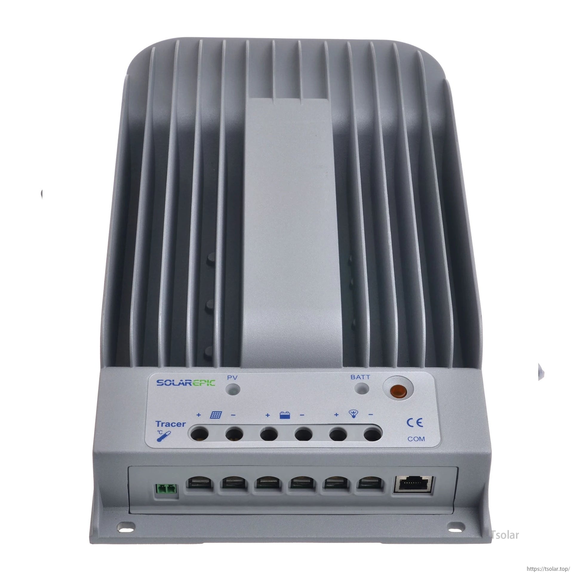 EPEVER Tracer BN MPPT solar charge controller with finned aluminum heat sink and front terminals plus RJ45 port