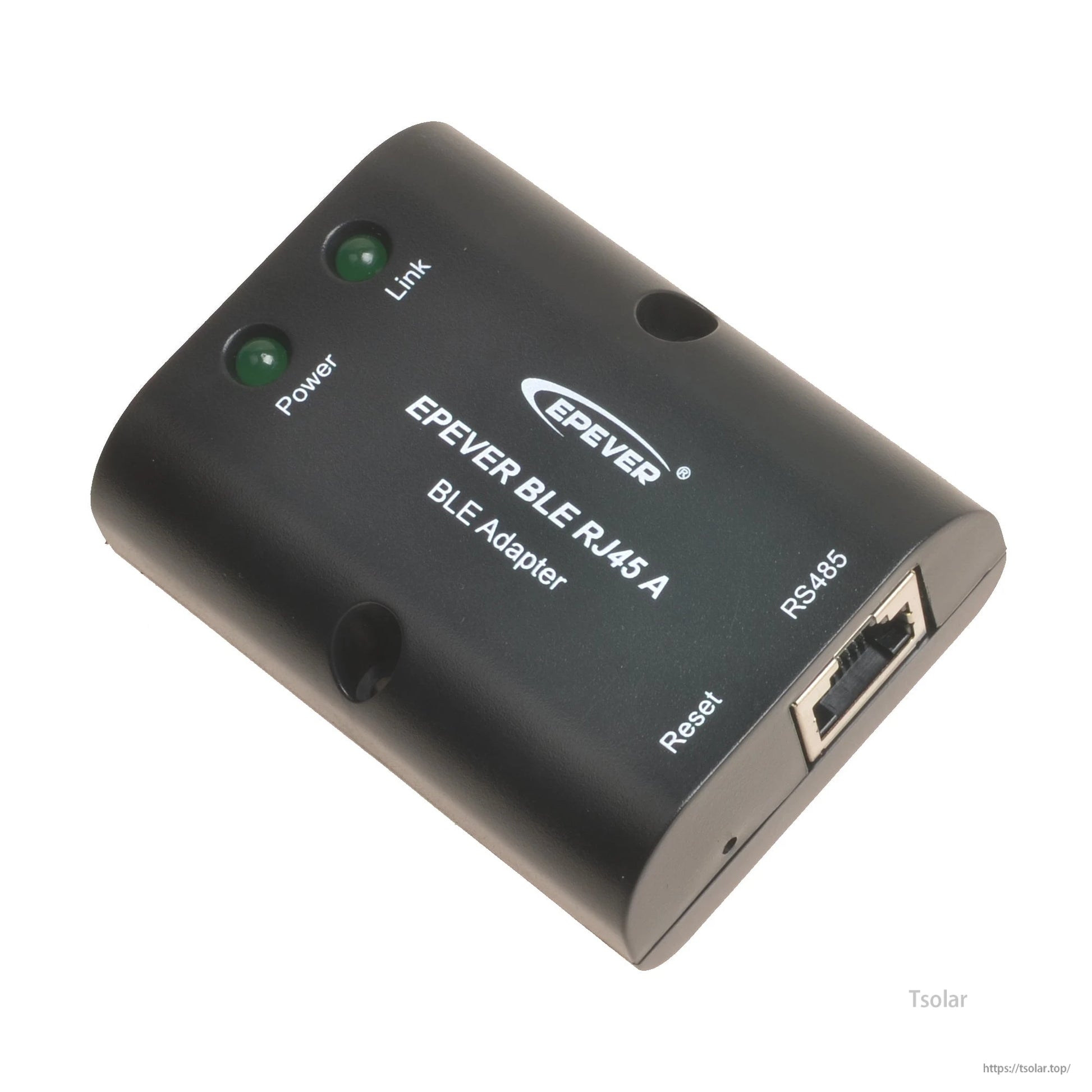 EPEVER BLE RJ45 A RS485 adapter module with Power and Link LEDs and a reset pinhole on black housing
