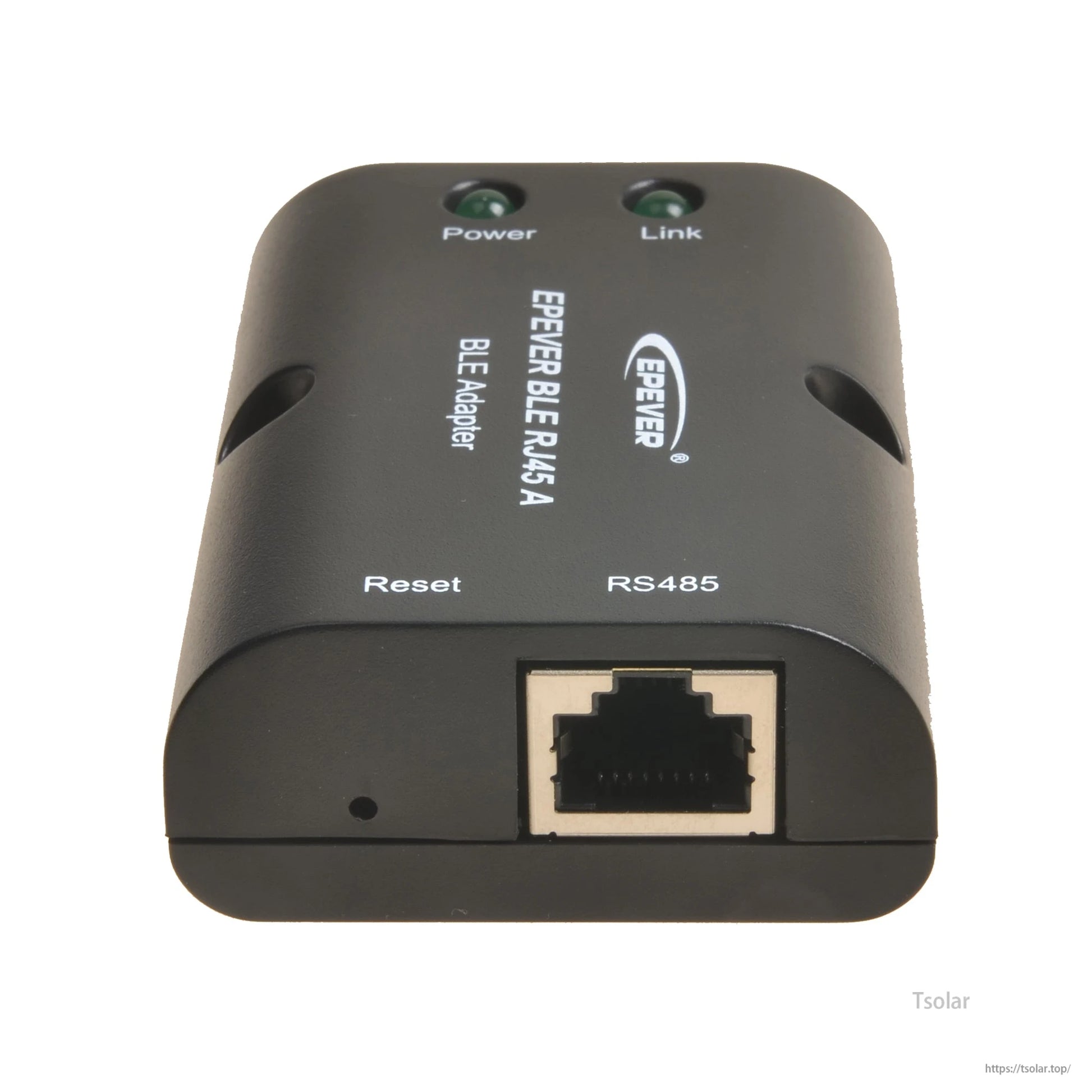 EPEVER BLE-RJ45A Bluetooth adapter with RS485 RJ45 port, reset button, and power/link indicator LEDs