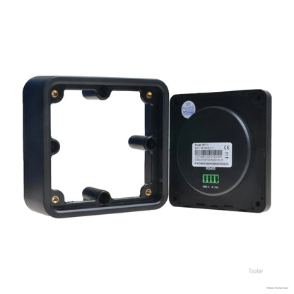 Epever MT11 remote meter rear view with mounting frame, RS485 port and green screw terminal block