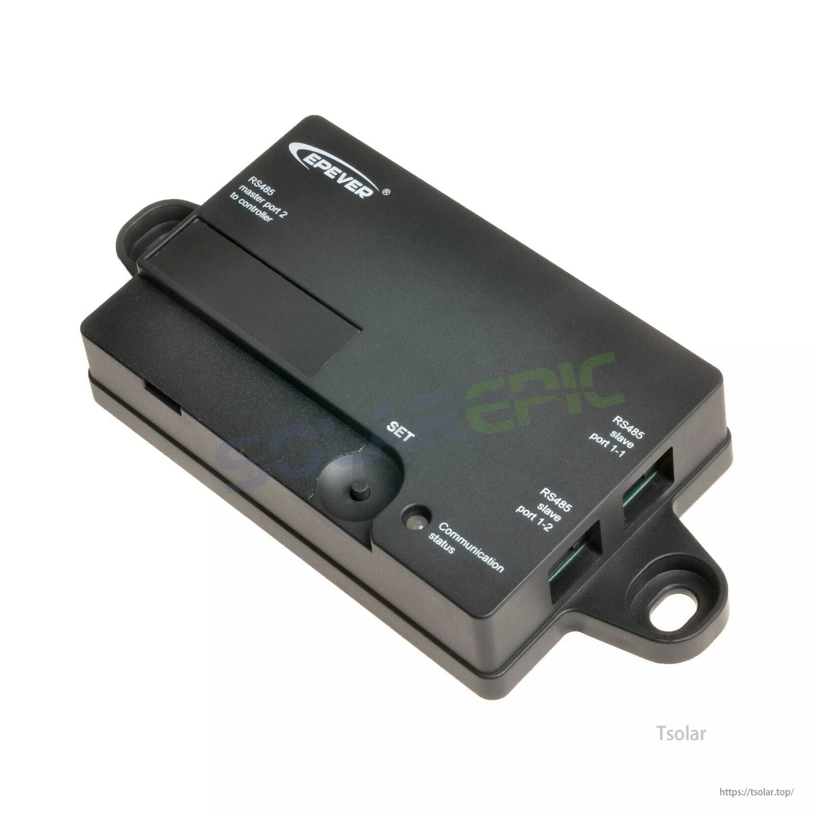 Epever PAL-ADP-50AN PT adapter with RS485 and RJ45 ports, set button, and mounting tabs