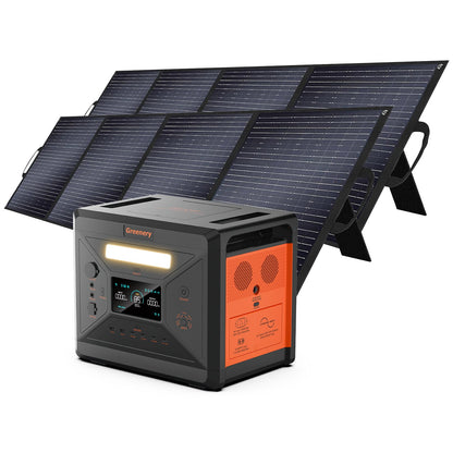 SolarPlay G2500 Portable Power Station with 400W Solar Panel, 2304Wh LiFePO4, 2500W Output, 1.5h Fast Dual Charge