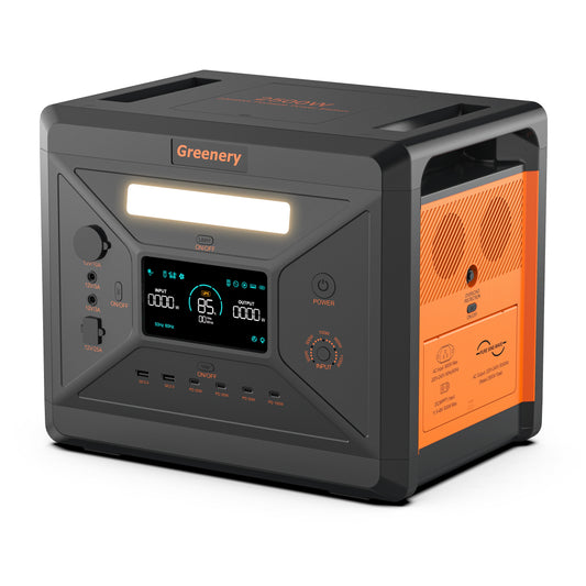 Greenery G2500 Portable Power Station, 2500W 2304Wh LiFePO4, 1100W Dual Input, 14 Ports, UPS 0.08s, IPX4, 5-Year Warranty