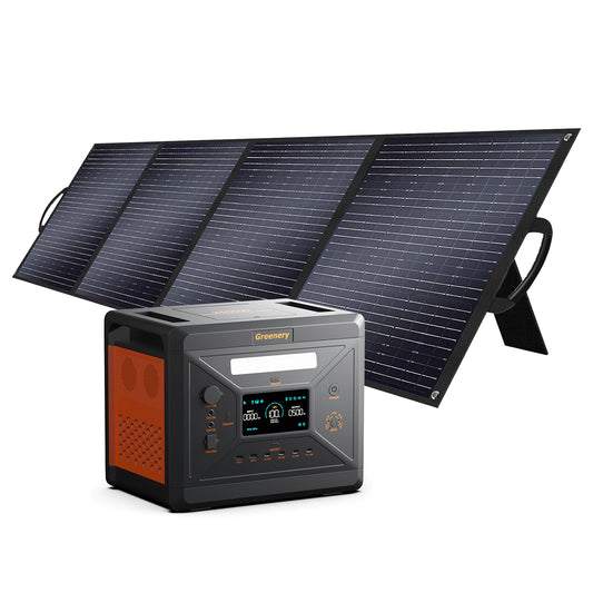 Greenery G2500 Portable Power Station, Greenery G2500: 200W solar panel, 2304Wh LiFePO4 battery, 2500W output, dual input, 0.08s UPS backup—portable power for home or outdoor use.