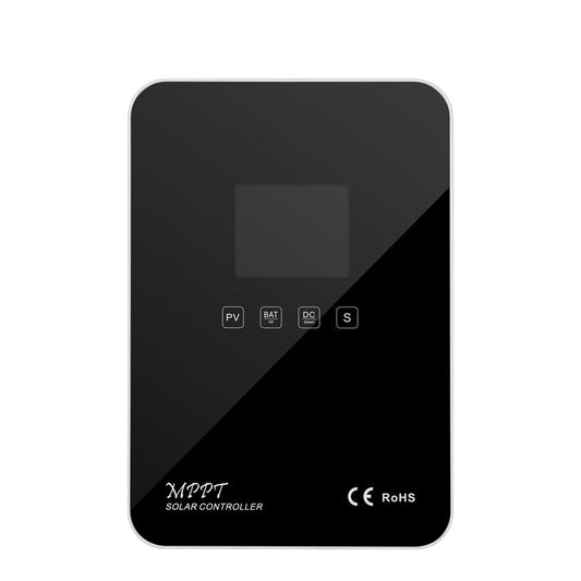 SolarEpic Explorer-M MPPT solar charge controller with front display window and PV/BAT/DC buttons