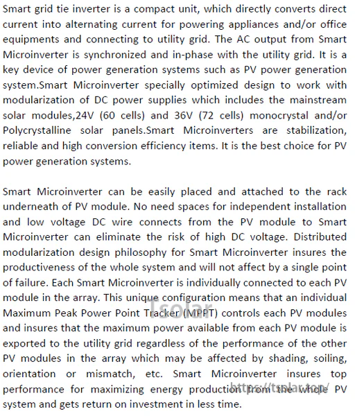 Grid Tie Inverter For 24V/30V/36V 60cells/72cells Solar Panel Inverter Golden CE
