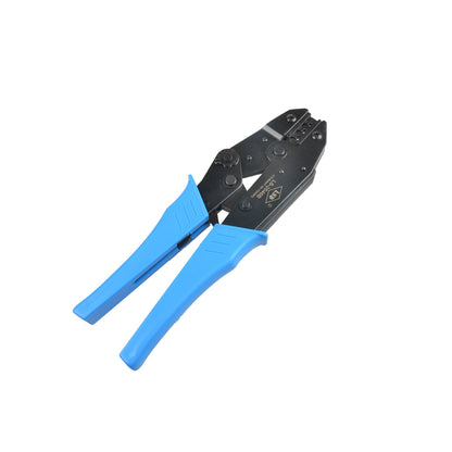 SolarEpic H03 MC4 Solar Terminal Pressing Tool, SolarEpic H03 MC4 solar terminal crimping tool with blue handles and black ratcheting crimp head