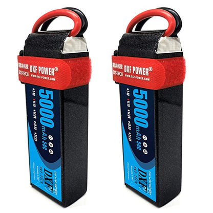 DXF Lipo Battery 2S/3S/4S 7.4V/7.6V/11.1V/14.8V, 5200–8400mAh, 50C–260C, Hardcase/Softcase for RC Car, Airplane
