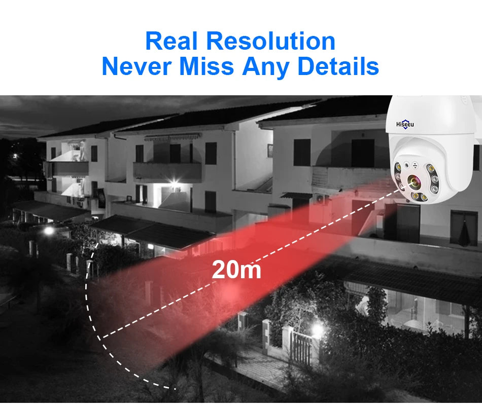 Hiseeu 3MP Camera, High-quality photos captured at distances up to 20m with 3MP camera.