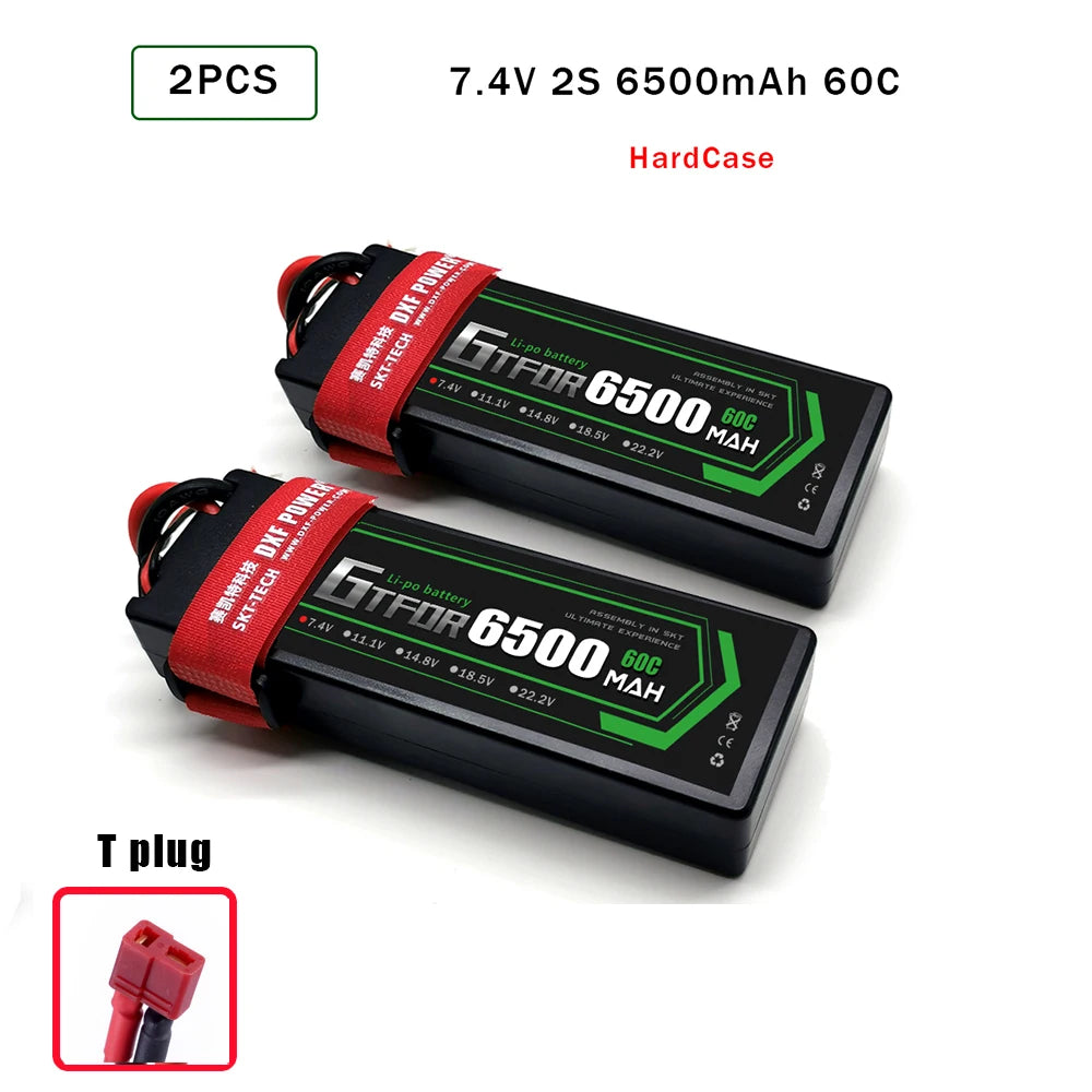 DXF Lipo Battery 2S/3S/4S 7.4V/7.6V/11.1V/14.8V, 5200–8400mAh, 50C–260C, Hardcase/Softcase for RC Car, Airplane