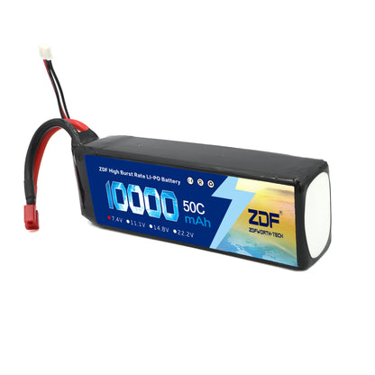 ZDF 2S 7.4V 10000mAh 50C (100C Max) Lipo Battery, ZDF 10000mAh 50C LiPo battery, 7.4V with XT60 plug, offers high burst rate for powerful RC performance.