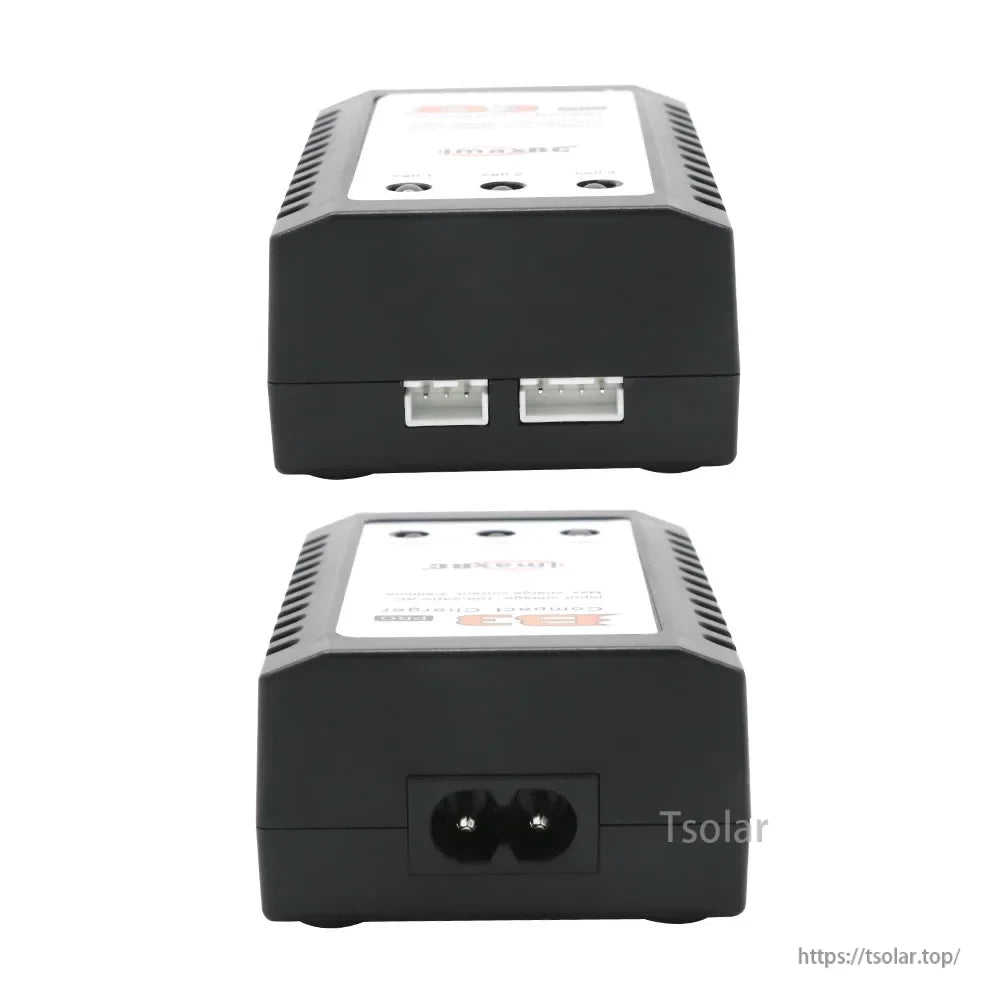 Imax B3 Pro 2S–3S LiPo Battery, This device has a built-in AC power input, precise cell balancing, and color-coded LEDs showing charging status.