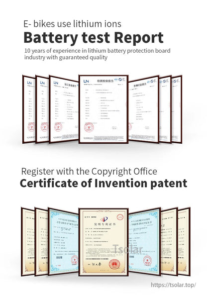 Battery test report and certificate of invention patent document collage