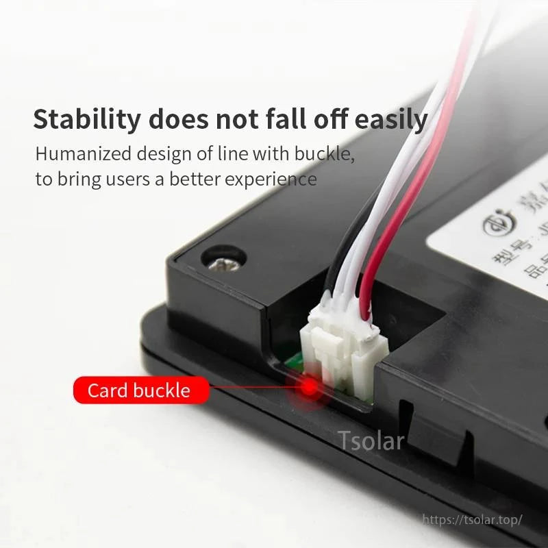 Close-up of rear connector and cable buckle latch on JBD LCD-UART display module