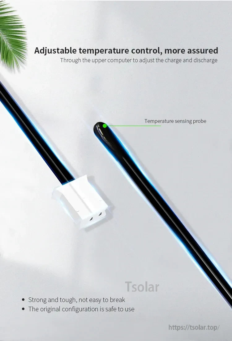 Temperature sensing probe and connector for Smart BMS adjustable temperature protection control