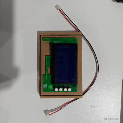 LCD display module for BMS, rear PCB view with buttons along bottom edge and wire leads