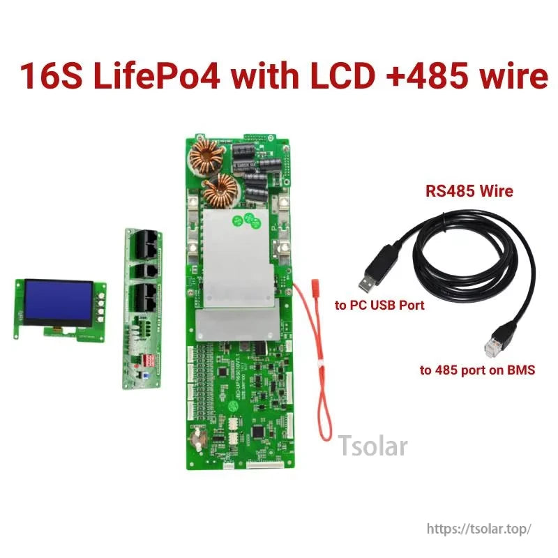 JBD UP16S010 Battery Management System BMS 48V 8S-16S 100A-200A RS485/CAN/UART for ESS Inverters