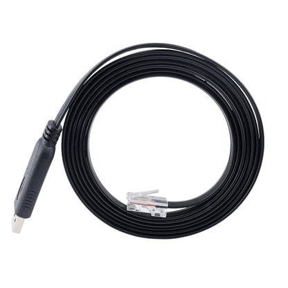 JIKONG USB-RS485-RJ45 Adapter Cable coiled, USB-A plug to RJ45 connector, black