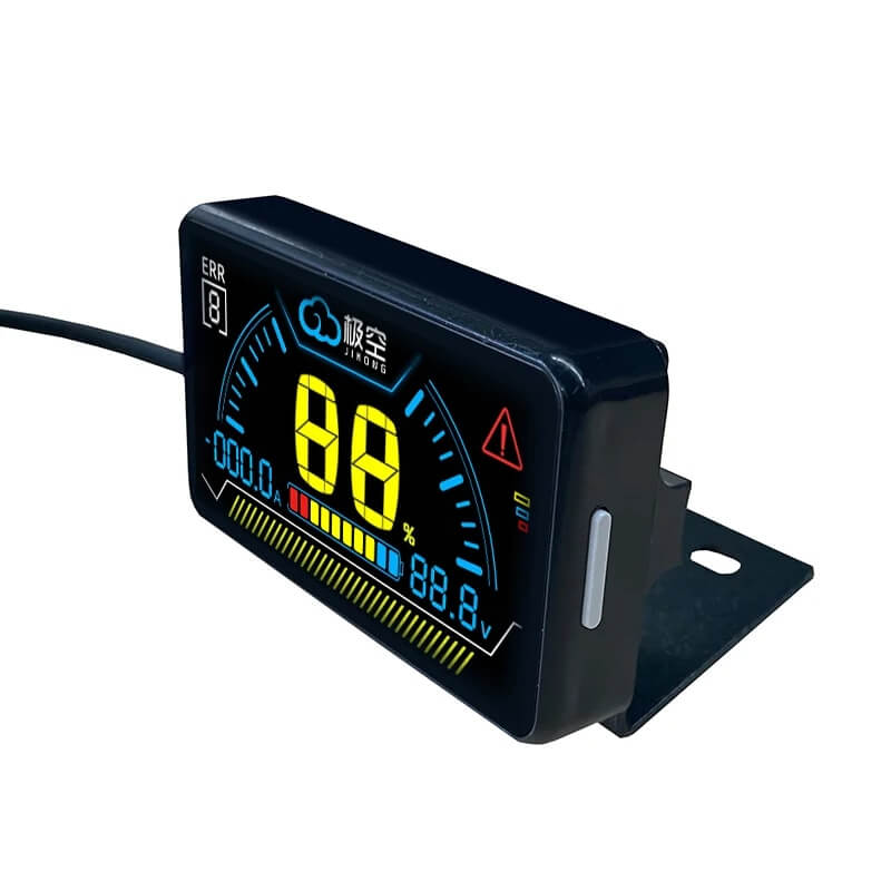 JKBMS 2.5 LCD Power Board Display angled view showing screen, housing and mounting bracket
