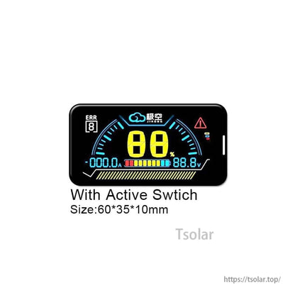 LCD display front graphic with active switch and size 60×35×10 mm shown on image