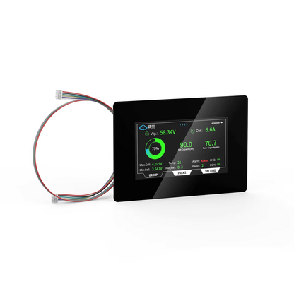 JKBMS V19 4.3in Touch Screen LCD Display Adapter with wiring harness, front screen view